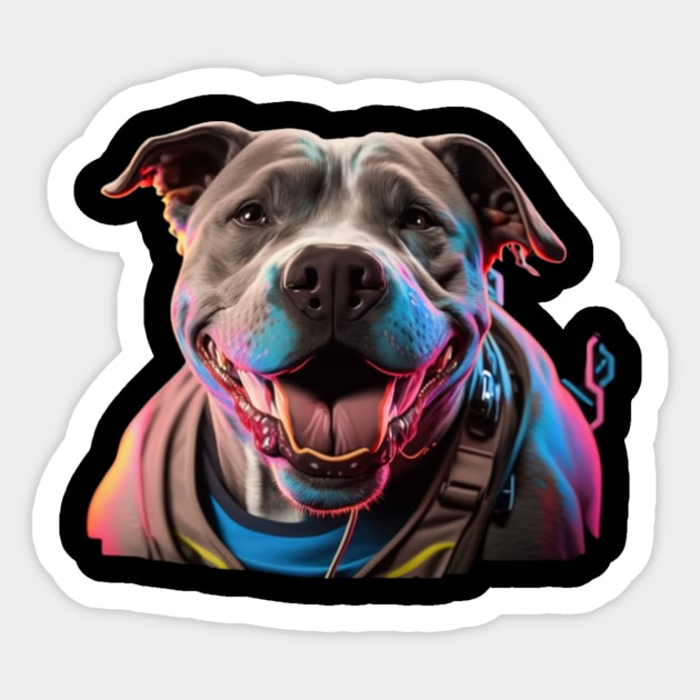 army dog neon glow Sticker by Ginta Art Abstract 